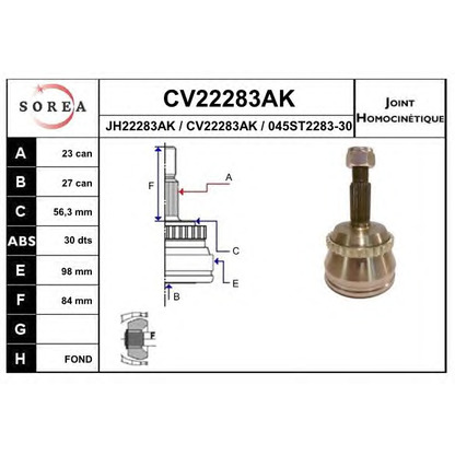 Foto Articulación, árbol de transmisión EAI CV22283AK