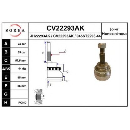 Foto Giunto, Semiasse EAI CV22293AK