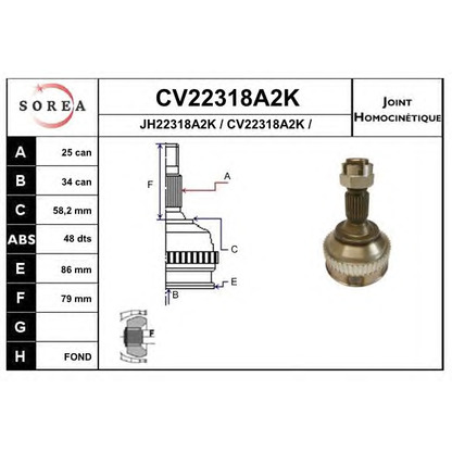 Foto Articulación, árbol de transmisión EAI CV22318A2K