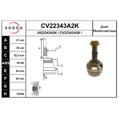 Foto Gelenk, Antriebswelle EAI CV22343A2K