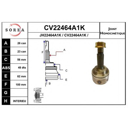 Photo Joint Kit, drive shaft EAI CV22464A1K