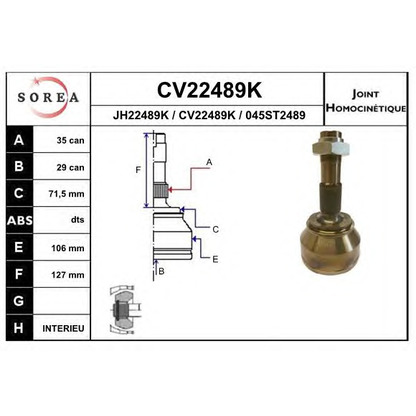 Photo Jeu de joints, arbre de transmission EAI CV22489K