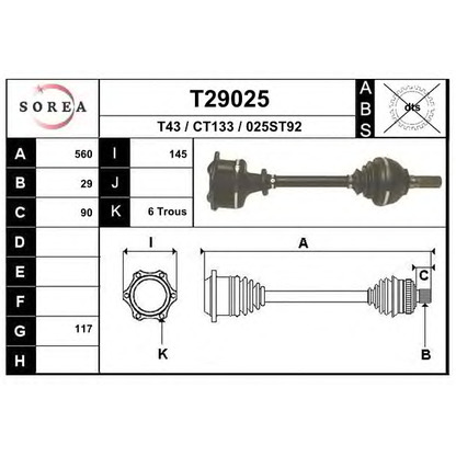 Foto Árbol de transmisión EAI T29025