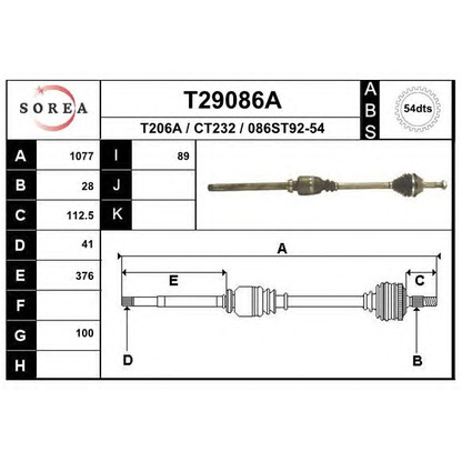 Foto Albero motore/Semiasse EAI T29086A