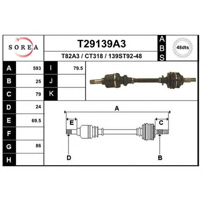 Foto Árbol de transmisión EAI T29139A3