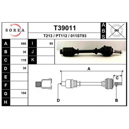 Фото Приводной вал EAI T39011