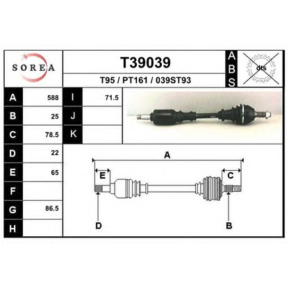 Foto Albero motore/Semiasse EAI T39039