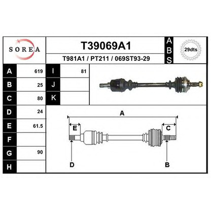 Foto Albero motore/Semiasse EAI T39069A1