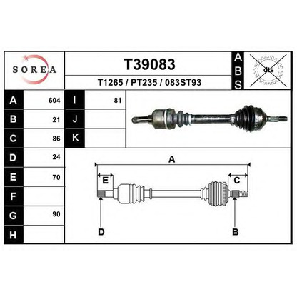 Foto Albero motore/Semiasse EAI T39083