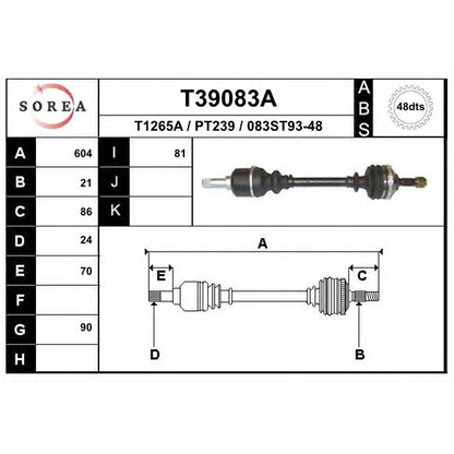 Foto Albero motore/Semiasse EAI T39083A