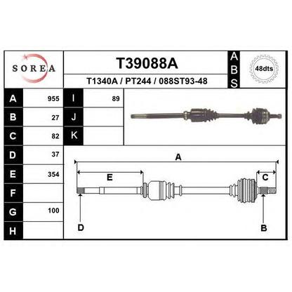 Foto Árbol de transmisión EAI T39088A