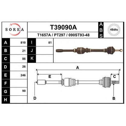 Foto Árbol de transmisión EAI T39090A