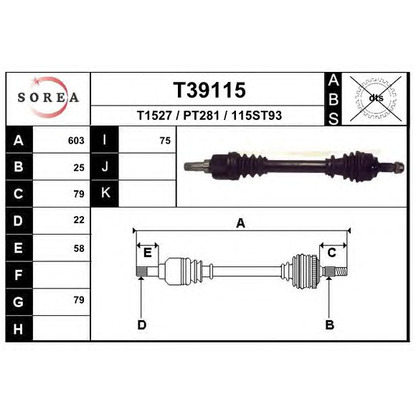 Photo Arbre de transmission EAI T39115