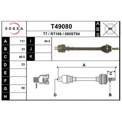 Foto Albero motore/Semiasse EAI T49080