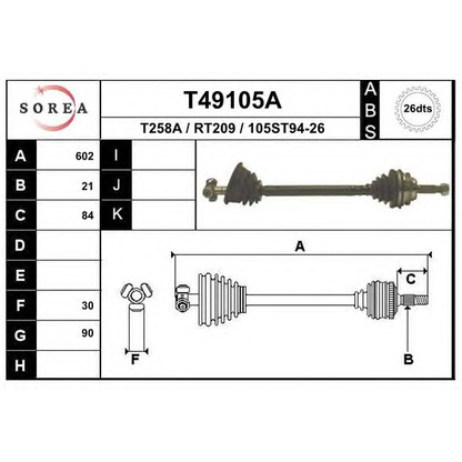 Foto Árbol de transmisión EAI T49105A