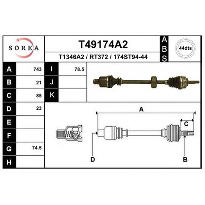 Foto Albero motore/Semiasse EAI T49174A2