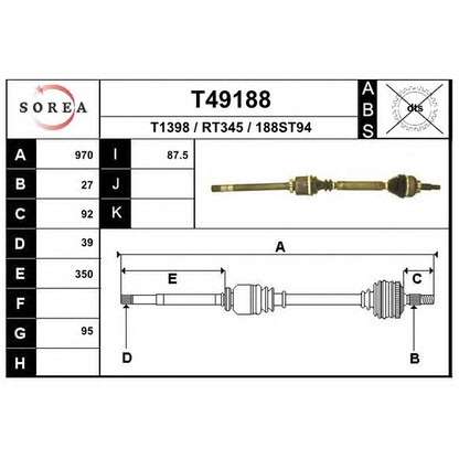 Photo Drive Shaft EAI T49188