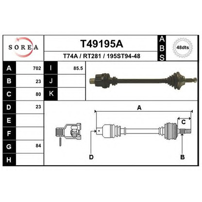 Foto Albero motore/Semiasse EAI T49195A