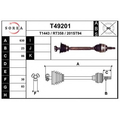 Photo Arbre de transmission EAI T49201