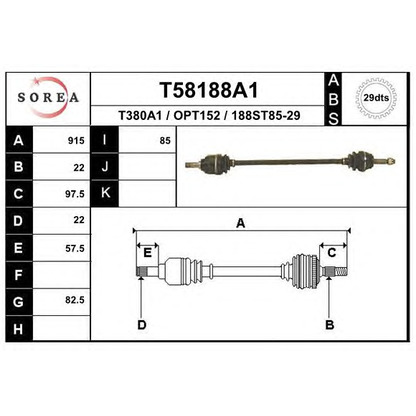 Foto Árbol de transmisión EAI T58188A1