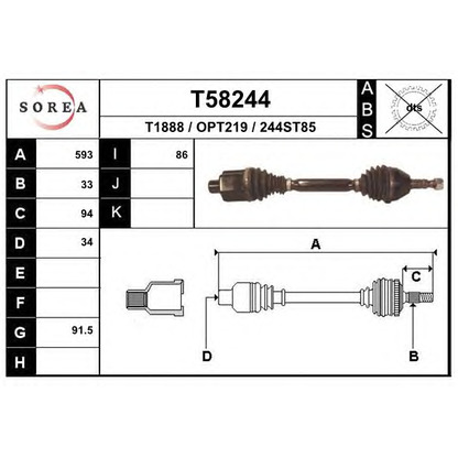 Foto Albero motore/Semiasse EAI T58244