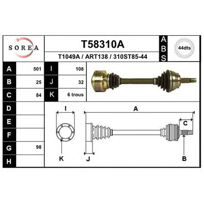 Foto Albero motore/Semiasse EAI T58310A