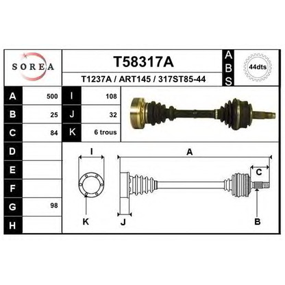 Фото Приводной вал EAI T58317A