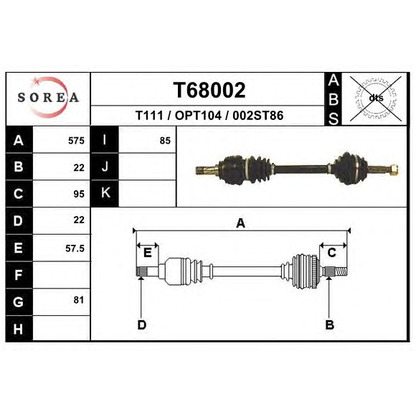 Foto Albero motore/Semiasse EAI T68002