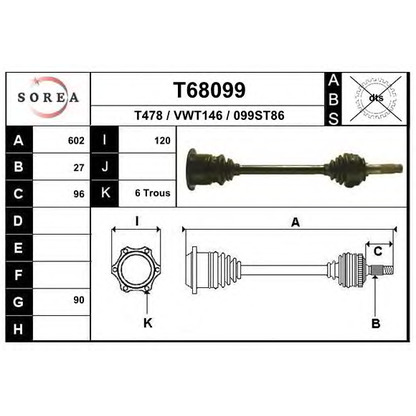 Photo Drive Shaft EAI T68099