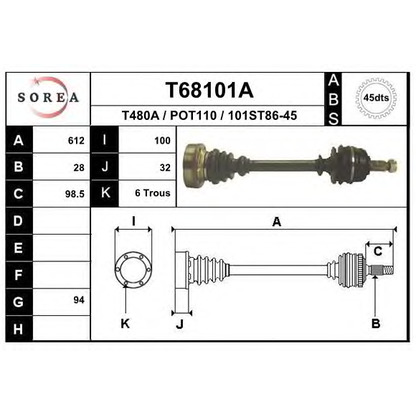 Zdjęcie Wał napędowy EAI T68101A