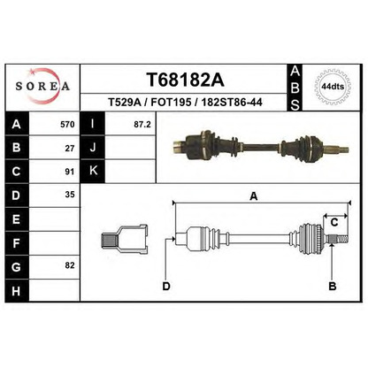 Фото Приводной вал EAI T68182A