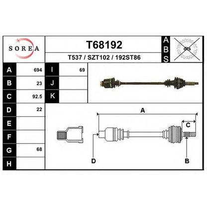 Фото Приводной вал EAI T68192