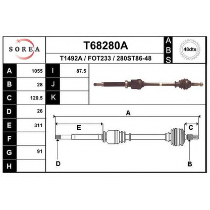 Photo Arbre de transmission EAI T68280A