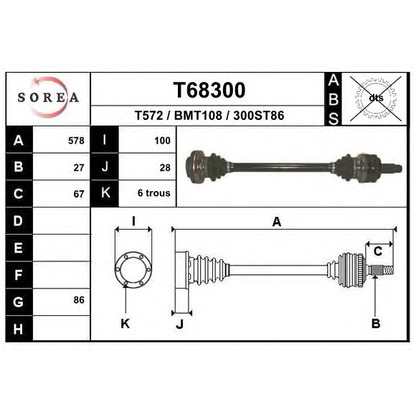 Foto Árbol de transmisión EAI T68300