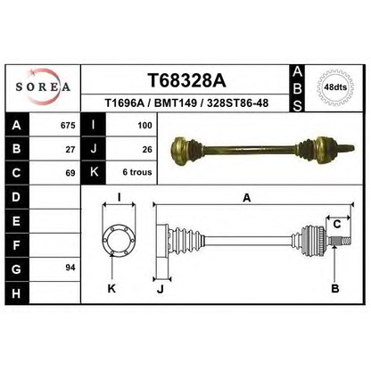 Photo Arbre de transmission EAI T68328A