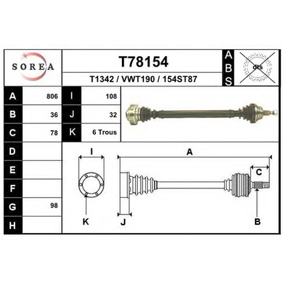 Foto Albero motore/Semiasse EAI T78154