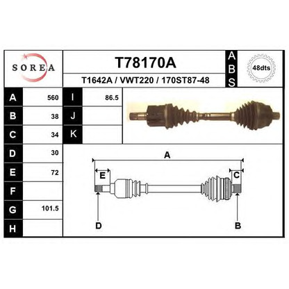 Foto Albero motore/Semiasse EAI T78170A