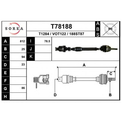 Фото Приводной вал EAI T78188