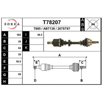 Foto Árbol de transmisión EAI T78207