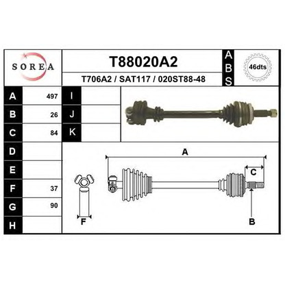 Foto Árbol de transmisión EAI T88020A2