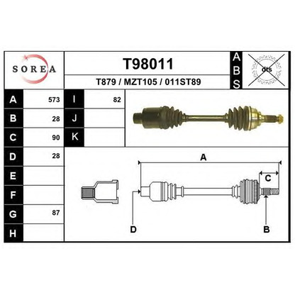 Фото Приводной вал EAI T98011