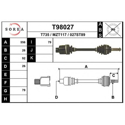 Фото Приводной вал EAI T98027