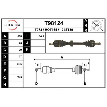 Foto Árbol de transmisión EAI T98124