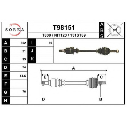 Foto Albero motore/Semiasse EAI T98151