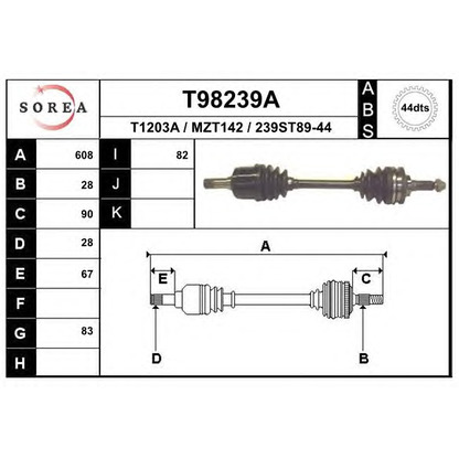 Zdjęcie Wał napędowy EAI T98239A