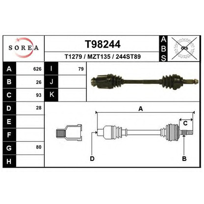 Фото Приводной вал EAI T98244