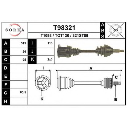 Фото Приводной вал EAI T98321