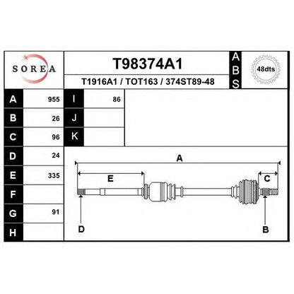 Foto Albero motore/Semiasse EAI T98374A1