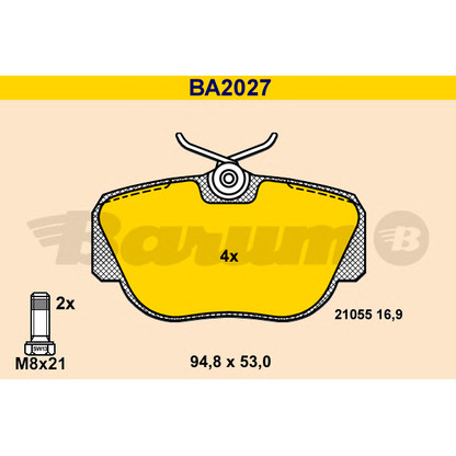 Photo Brake Pad Set, disc brake BARUM BA2027