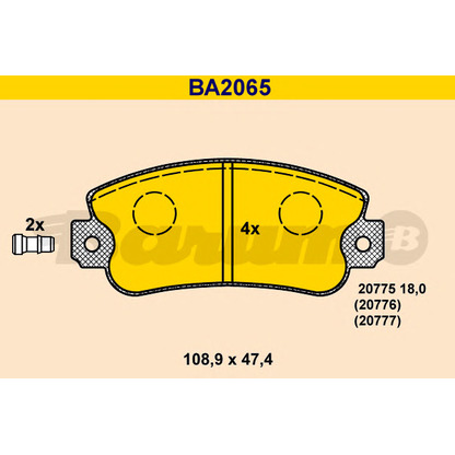 Photo Brake Pad Set, disc brake BARUM BA2065